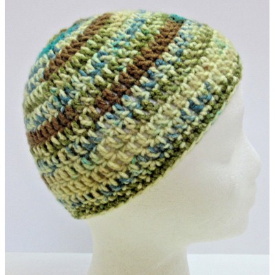 Handmade NEW Multi Color Striped Skull Cap Hat Crochet Beanie Mans Womans Gift  eb-47215359